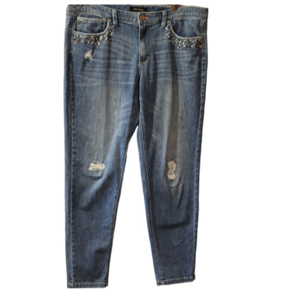 White House Black Market Girlfriend Jean's Beaded Pockets 12